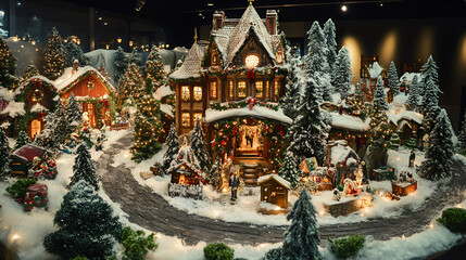 Fototapeta premium Christmas Home Decoration House Decoration Snowy Christmas Aspect 16:9