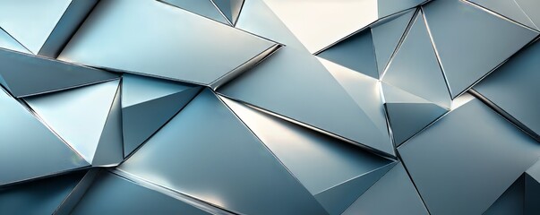 Obraz premium Metallic shapes are arranged in a geometric pattern.