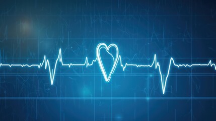 Medical banner featuring heartbeat line and patient care