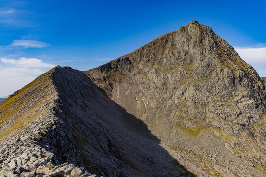 Carn Mor Dearg Arete, CMD ridge route to Ben Nevis, Nevis range, Fort William, Scotland