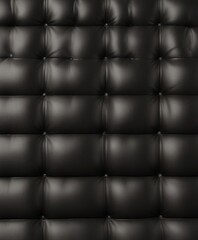 Fototapeta premium Close-up of sepia luxury buttoned black leather texture, background, elegant