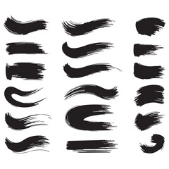 Fototapeta premium Silhouette Set of Brush Strokes vector