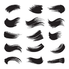 Silhouette Set of Brush Strokes vector