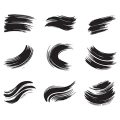 Fototapeta premium Silhouette Set of Brush Strokes vector