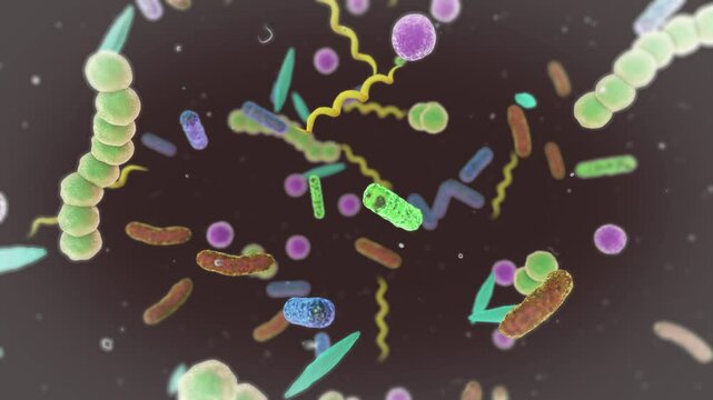 Bacteria Floating Animation