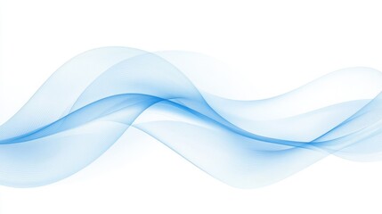 Smooth Flowing Blue Abstract Waves on a Light Background