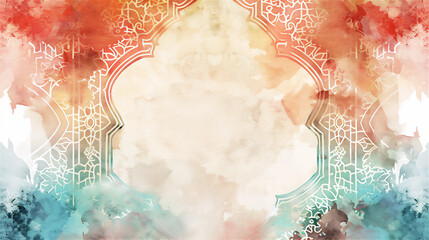 Islamic abstract background with water color, version  2