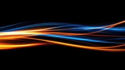 Vibrant Flow of Colorful Light Streaks in Dark Background
