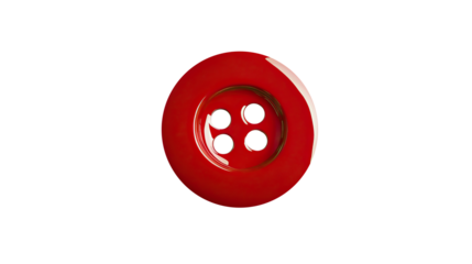 Vibrant Red FourHole Button for crafts and sewing projects, enhancing your creative ideas