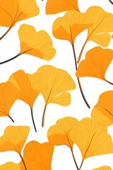 Fototapeta premium Golden Ginkgo biloba plant leaf in Fall closeup view.