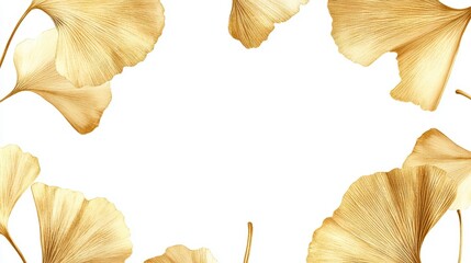 Naklejka premium Ginkgo biloba plant leaf closeup view.