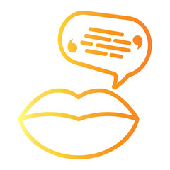mouth Line Gradient Icon