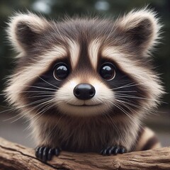 Obraz premium Niedlicher Waschbär