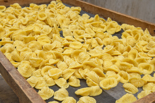 Typical apulian pasta orecchiette 