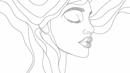 Fototapeta premium line art of fashion model.ai generative