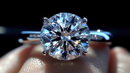 A sparkling diamond ring on an elegant hand signifies financial freedom and the ability to afford luxury and status.