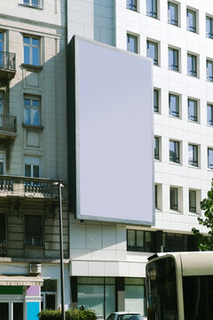Digital screen billboard advertising screen hangs on a building