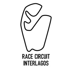 Interlagos circuit for motorsport and autosport. grand prix race track. vector illustration