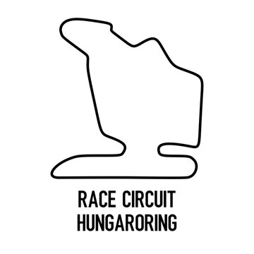 Hungaroring circuit for motorsport and autosport. grand prix race track. vector illustration