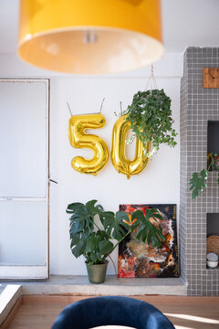 50th birthday balloons decoration