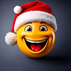 smiling santa claus, cartoon with Santa hat