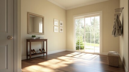 Stylish Console Table with Shoe Racks and Mirror