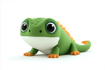 Fototapeta premium Plasticine chameleon isolated on white background