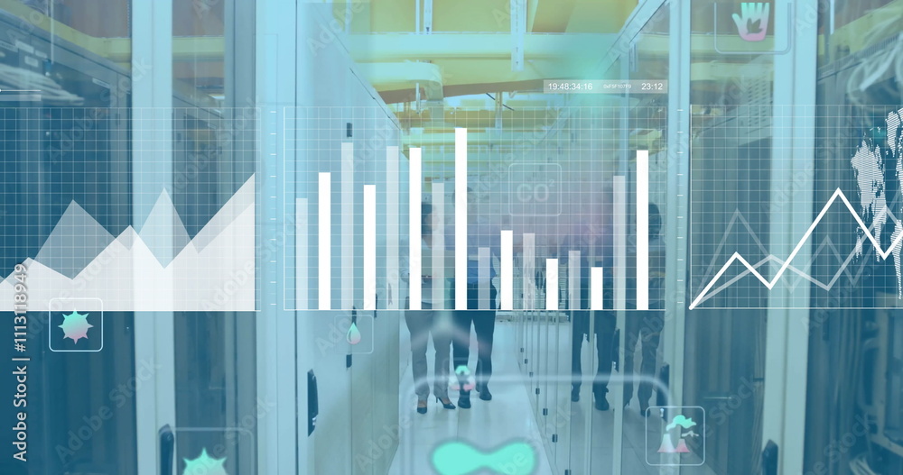 Poster image of data processing over diverse it people by computer servers