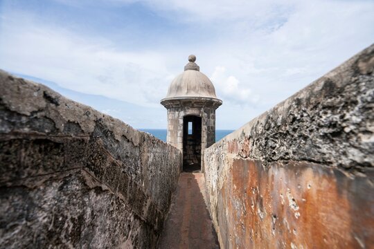 Historic guard tower at Castillo San Crist&oacute;bal, Puerto Rico
