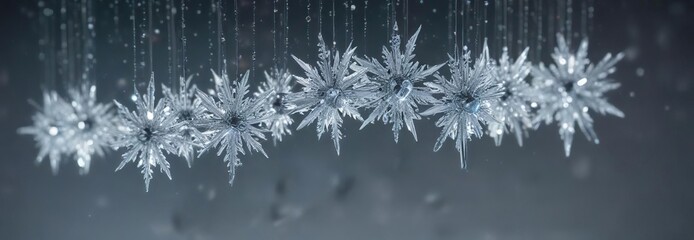 Dazzling glittering ice crystals suspended in air , shimmering, sparkle, light