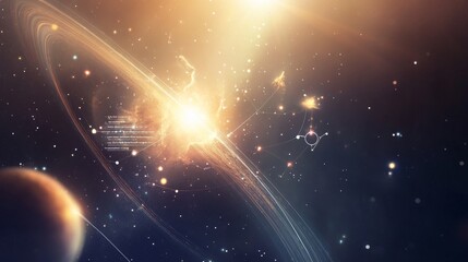 Obraz premium A stunning view of a cosmic explosion.