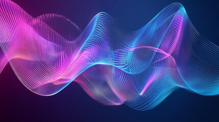Fototapeta premium Colorful abstract wave design on dark background.