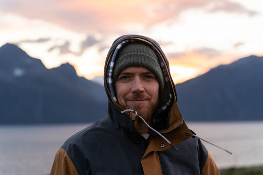 Man in fjord
