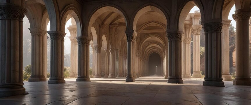 Arches and pillars in harmony, creating a sense of balance and symmetry , arches, jejuri