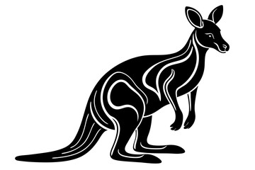Full length picture of a kangaroo figurine on white background vector illustration