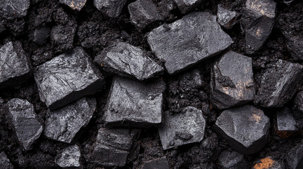 Fototapeta premium biochar black soil texture showing rich, dark organic material that symbolizes sustainability, carbon sequestration, and environmental regeneration through innovative soil management techniques