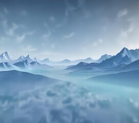 Obraz premium Abstract soft blue painted scenery with subtle gradient effect, soft, nature