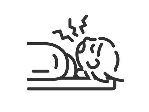 black line art person with headache clip art preview