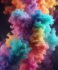 Fototapeta premium Hypnotic background with wispy streaks of colored smoke and abstract shapes , abstract shapes, colors