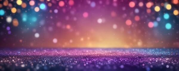Obraz premium Colorful Bokeh Lights on Gradient Background with Glitter, glitter, colorful gradient