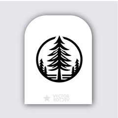 Fototapeta premium pine tree icon celebration logo