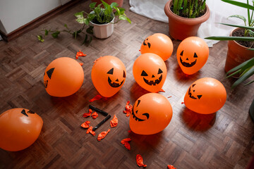 orange halloween balloons