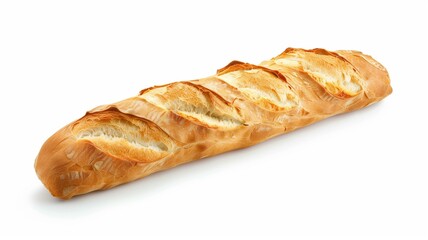 Realistic photo of freshly baked bread loaf and baguette
