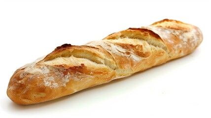 Realistic photo of freshly baked bread loaf and baguette
