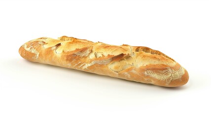 Realistic photo of freshly baked bread loaf and baguette

