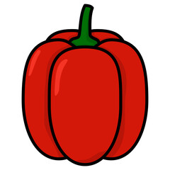 red bell pepper illustration