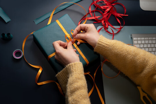 Woman packing present