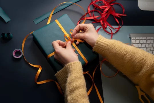 Woman packing present