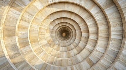 A series of concentric circular patterns on a modern architectural building, creating a geometric design