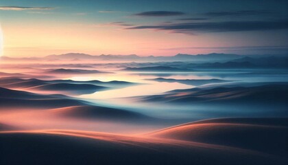 Obraz premium Minimalistische Landschaft für Bildschirmhintergründe